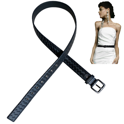 la boucle de 7 bornes a tricoté la ceinture en cuir, largeur maigre de la ceinture 1.25In de dames